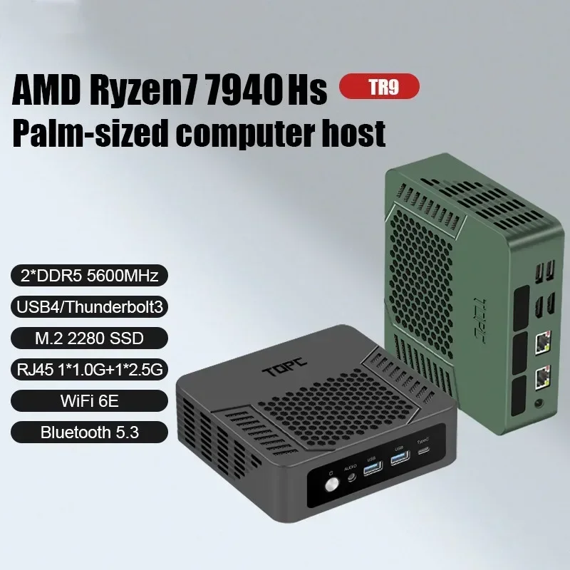 SZBOX MINI PC R9 7940HS / R7 7840HS Windows 11 DDR5 M.2 2280 NVME SSD PCIE 4.0 USB 4.0 WIIF 6E BT5.3 Desk Gaming Mini Pc VS K6