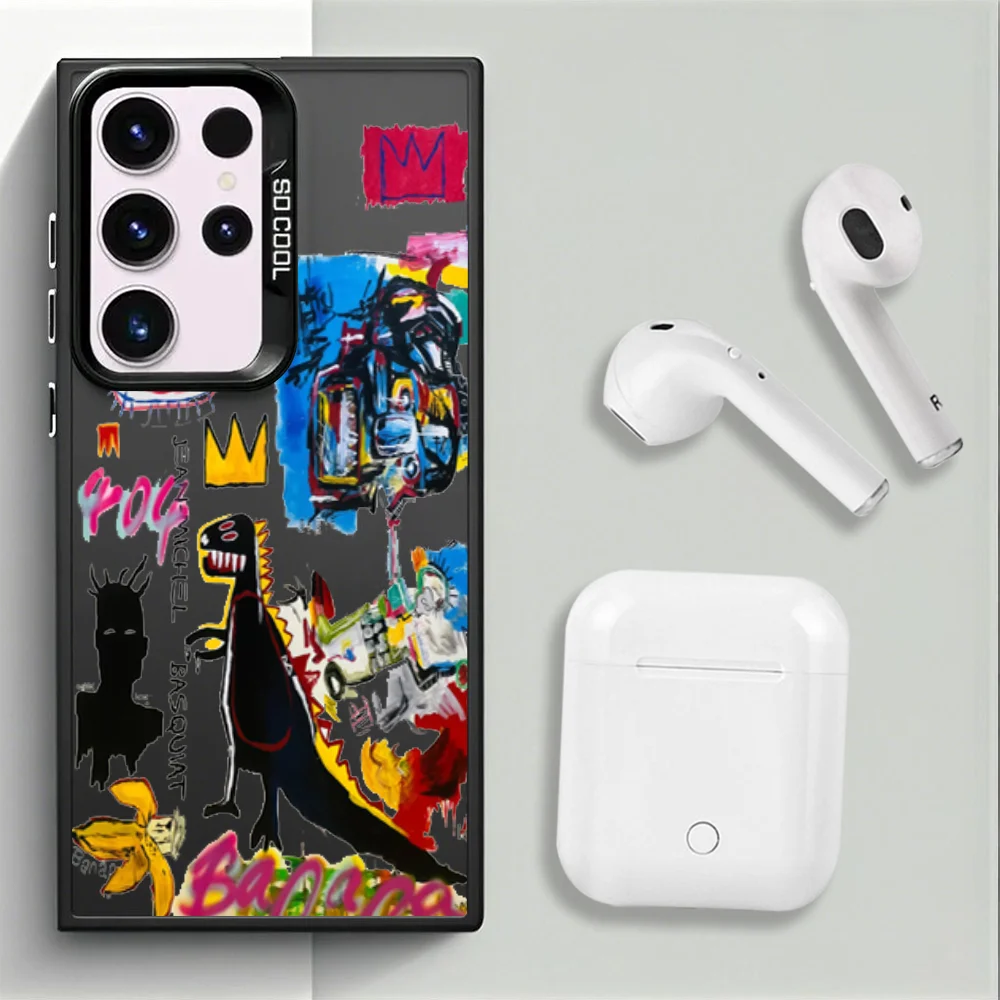 A-아메리칸 아티스트 B-바스키아트 폰 케이스 삼성 S25S24S23 A17A56 A55 4G5G 충격 방지 소프트 백 커버