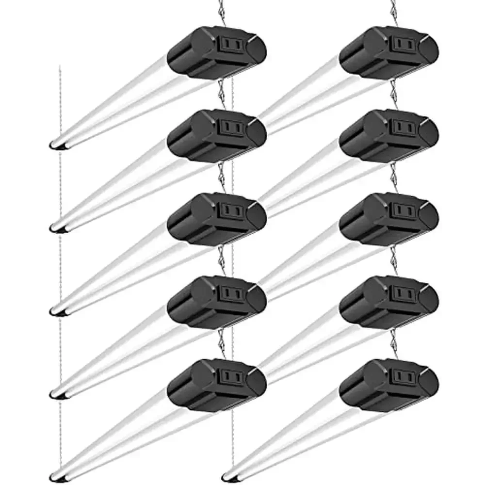 10 Pack LED Shop Lights 4400 LM 6500K Cool Daylight Garage Light Fixture 4 FT 48 Inch 40W Equivalent 250W Super Brightness