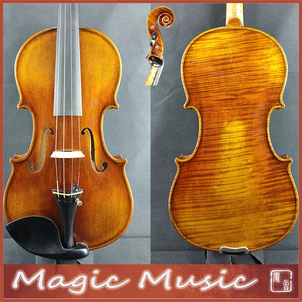 One Piece Back! Master II Level Guarnerius Violin Size 4/4 European Wood Handmade Oil Antiqued Varnish