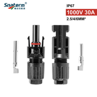 1 Pairs/lot Solar Panel DC Cable Connectors With Double Seal Ring Male and Female (M&F) Solar Cable 2.5mm2 4mm2 6mm 30A 1000V DC