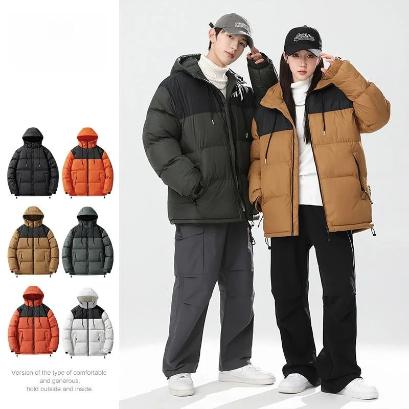 

Мужская утепленная хлопковая куртка с капюшоном, модная зимняя теплая одежда, устойчивая к холоду, с полиэстеровым наполнителем, на молнии