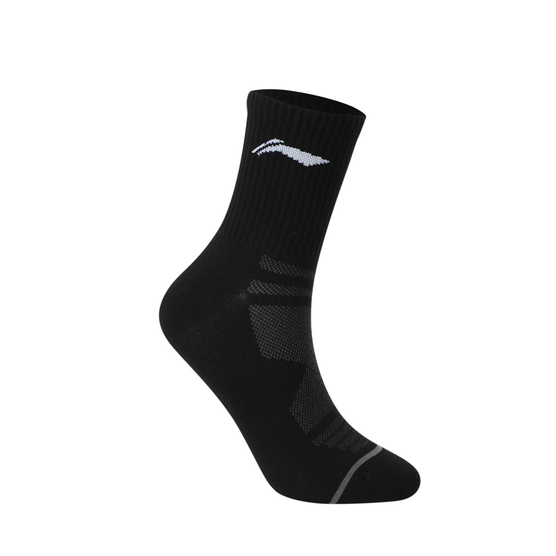 LiNing Unisex Sports Style Socks 24-28cm Black White Grey Colors LiNing Men Women Comfortable Stylisn Socks AWSV021 image 2