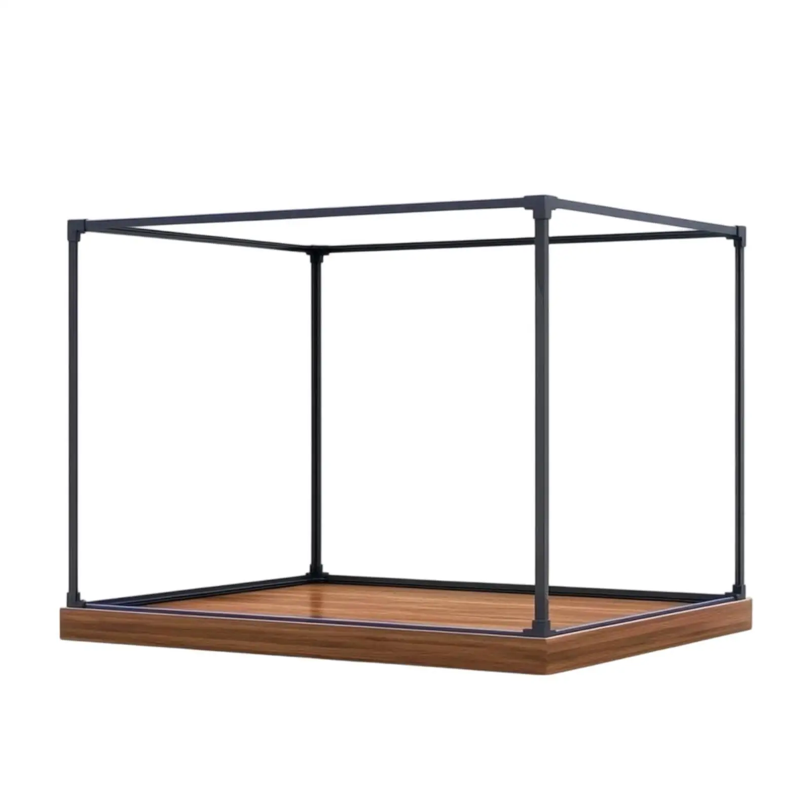 Acrylic Display Case Clear Display Box with Wood Base Elegant for Gaming Setups