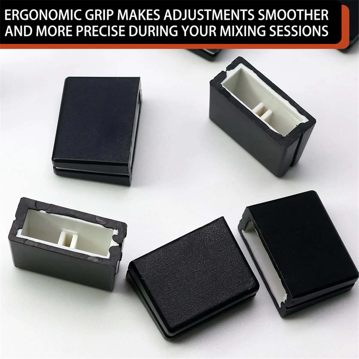 N89R 10pcs Fader Caps Mixer Fader Slider ลูกบิดเปลี่ยนปุ่มหมวกสําหรับคอนโซลผสมอุปกรณ์เสริม