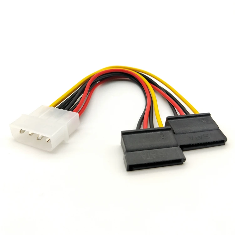 20cm Laptop Adapter Novo 4Pin IDE Molex para 2Serial ATA SATA Y Splitter Hard Drive Cabo de Alimentação de alta qualidade Cabo do computador