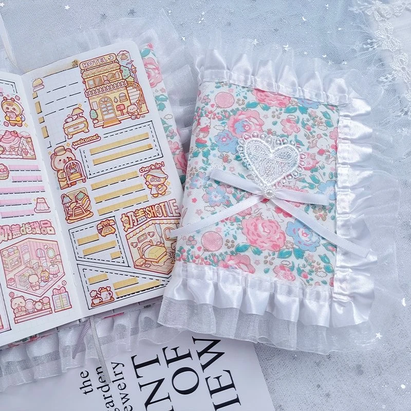 【Moon Rabbit Rose】Original Handmade A5A6 Notebook Covers Protector Book Sleeve Crafted Fabric Products Diary Cover，in Stock