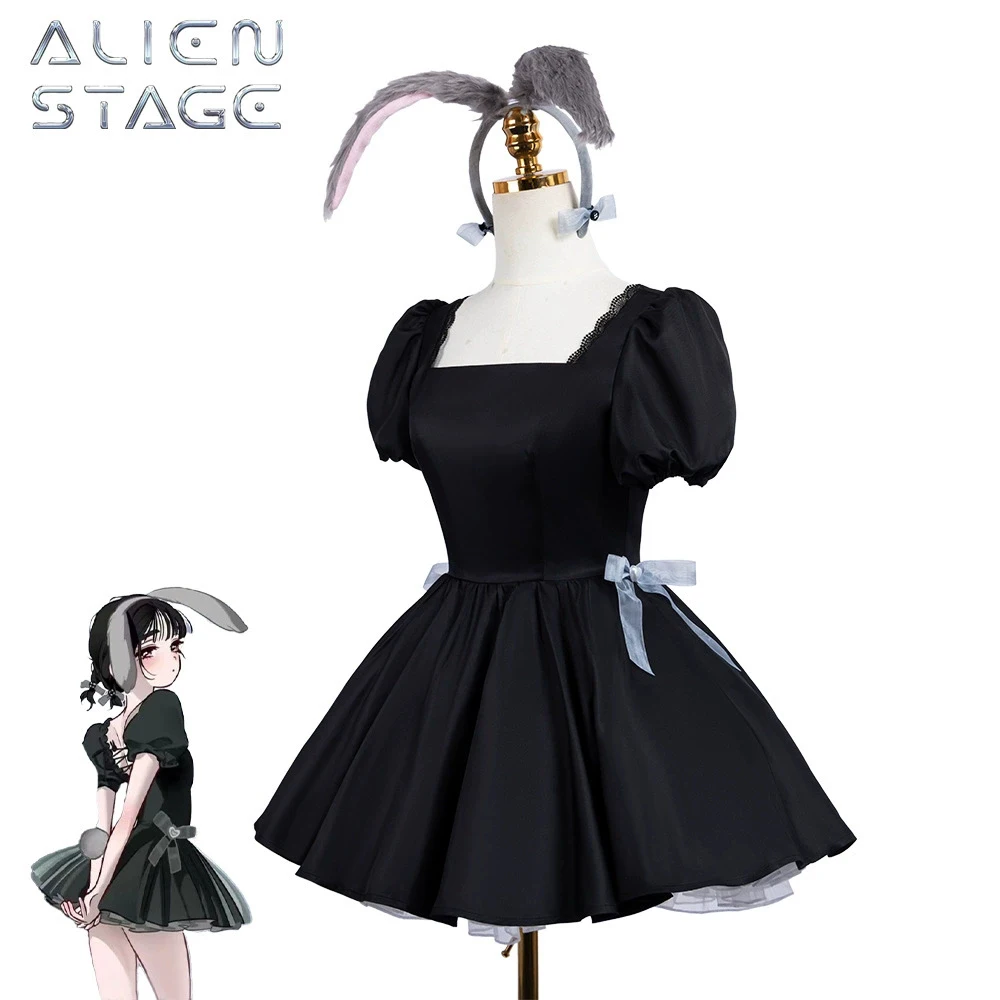 أنيمي الغريبة المرحلة سوا تأثيري حلي الأطفال الكبار لوليتا فستان أسود الأميرة المرحلة أرنب موحدة ملابس الهالوين