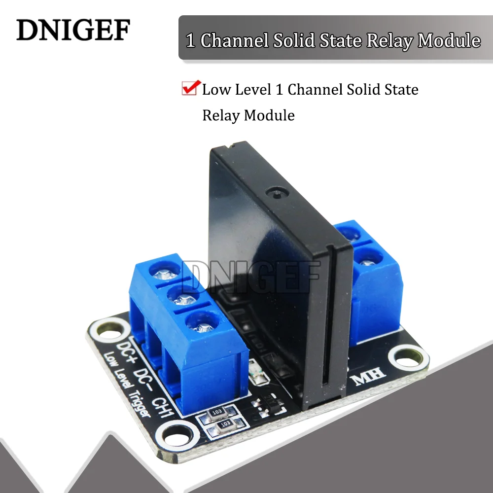 DNIGEF Low Level 5V 1 Channel Solid State Relay Module SSR G3MB-202P 240V 2A Output with Resistive Fuse For Arduino 1 Way