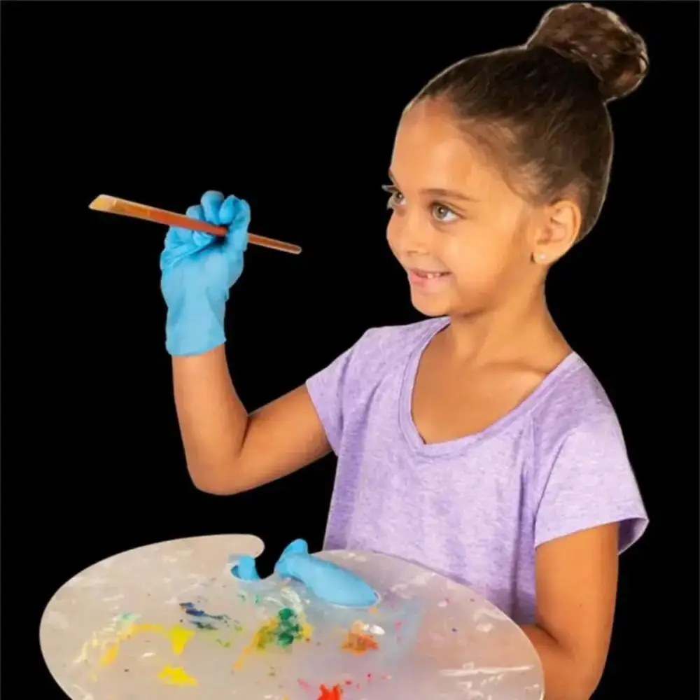 Guantes de nitrilo desechables multiusos para niños, 10 piezas, limpieza del hogar, cocina, artesanía, pintura, jardinería