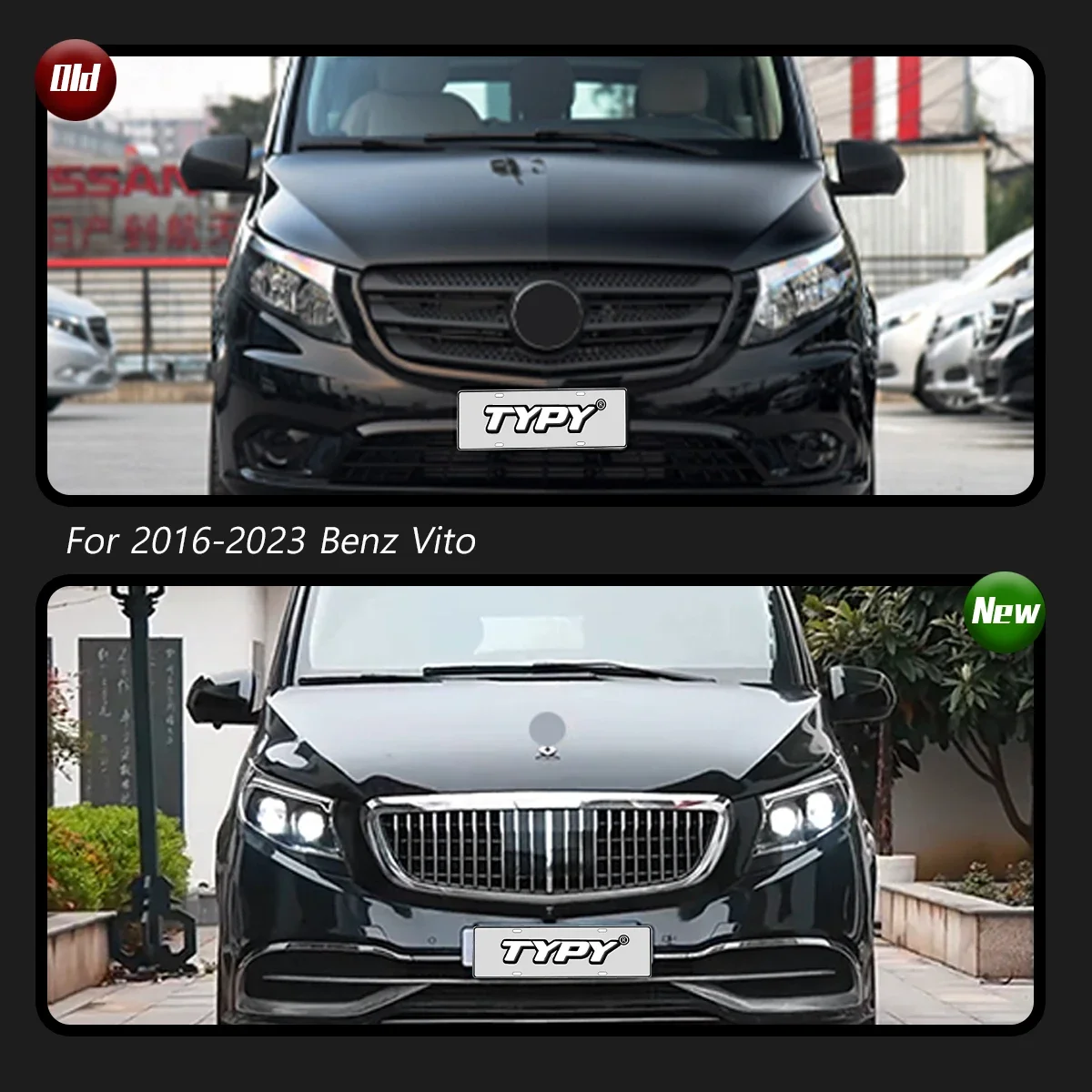 TYPY Car Headlights For Benz V-Class Vito 2016-2023 LED Car Lamps Daytime Running Lights Dynamic Turn Signals Car Accessories