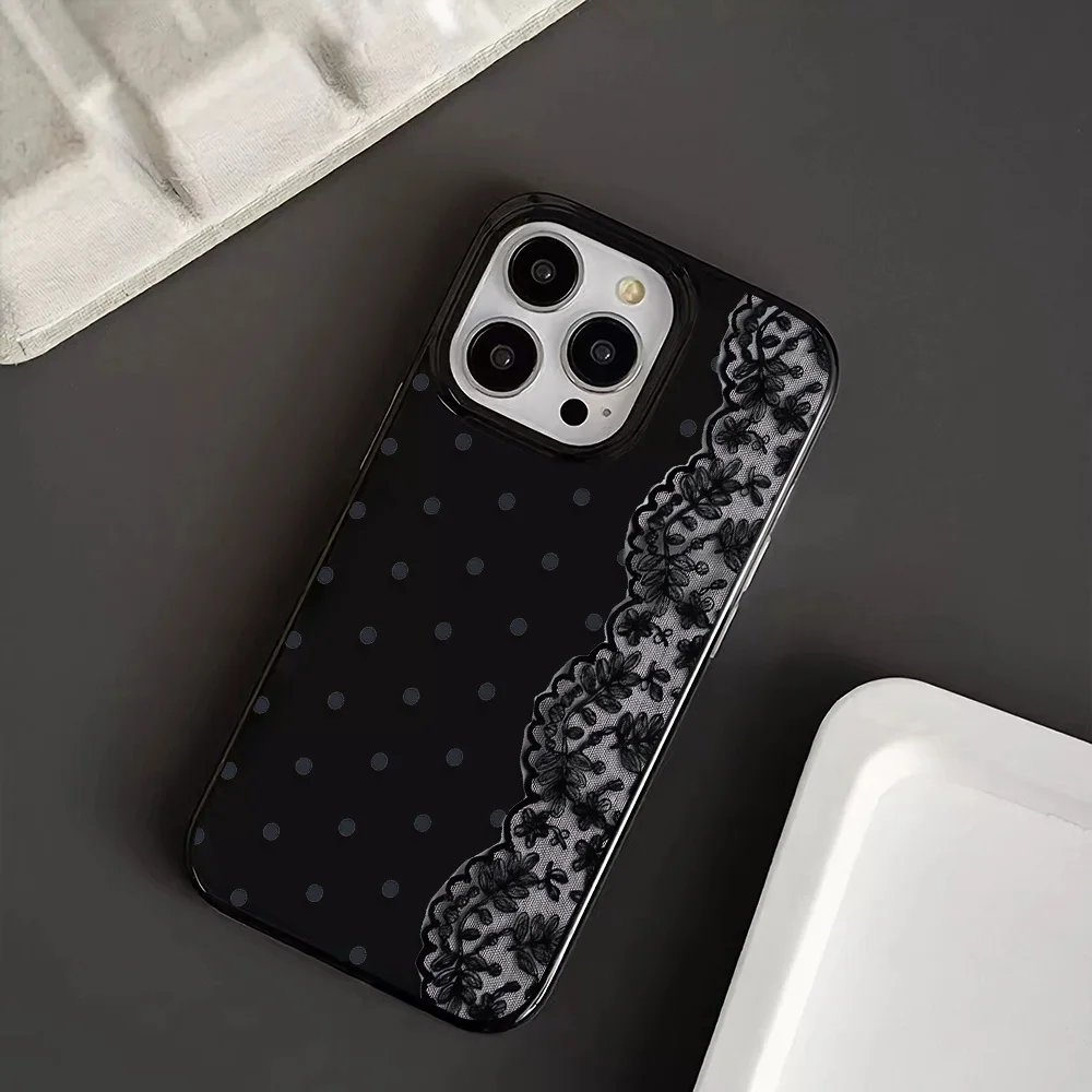 

Кружевной чехол для телефона, подходит для iPhone 17/16/15/14/13/12/11/ProMax/Pro/Plus/16ProMax, стильный эстетичный чехол для телефона в подарок другу