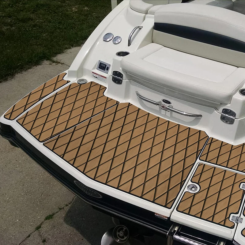 Eva Foam Boat Decking Sheet Faux Teak Self Aluminum Atv Motorboats Pad Rhombus Pattern Teak Deck 6Mm Powerful Adhesive Backing