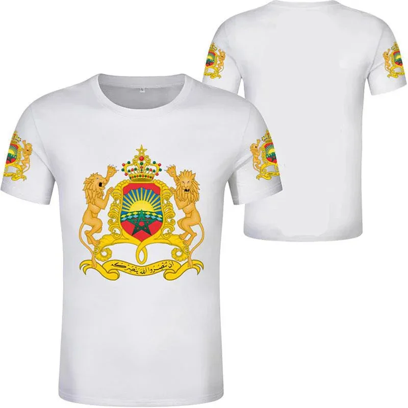 

1 Piece Custom Your Picture 3D Print Morocco Flag Graphic T Shirt Men Summer Sports Oversized T-Shirt Moroccan National Emblem P
