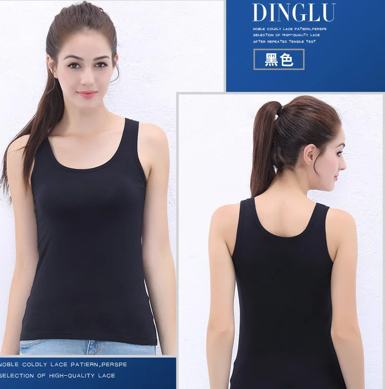 2026 Women Black Cotton Tank Summer Breathable Sling Vest Singlet Sport Casual Tee Shirt Soft Undershirt Slim Bustier Tees XXL