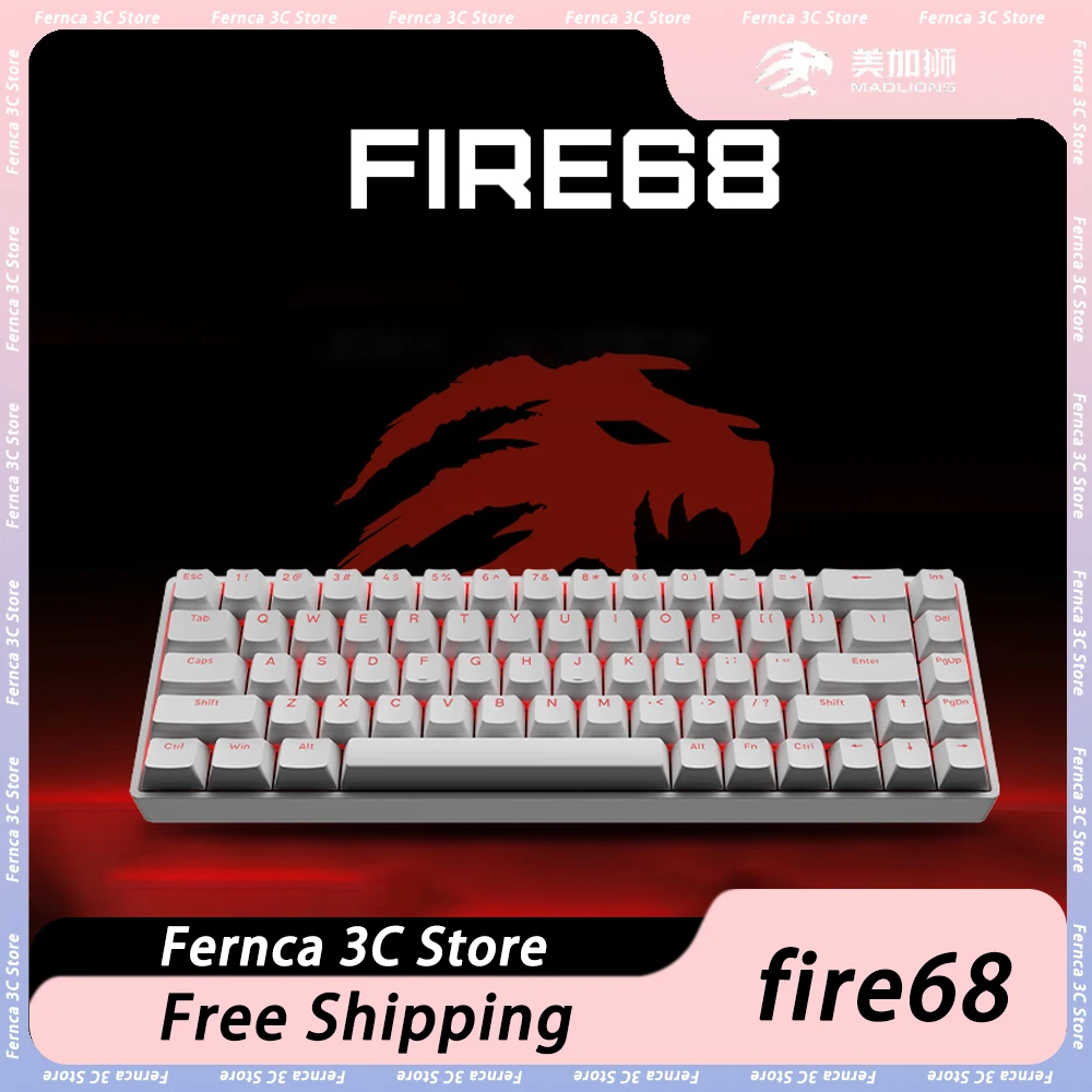 

MADLIONS Fire68 Mechanical Keyboard Magnetic Switch 68 Key Hot Swap Wired RGB Ergonomic Gaming Accessories Mechanical Keyboard