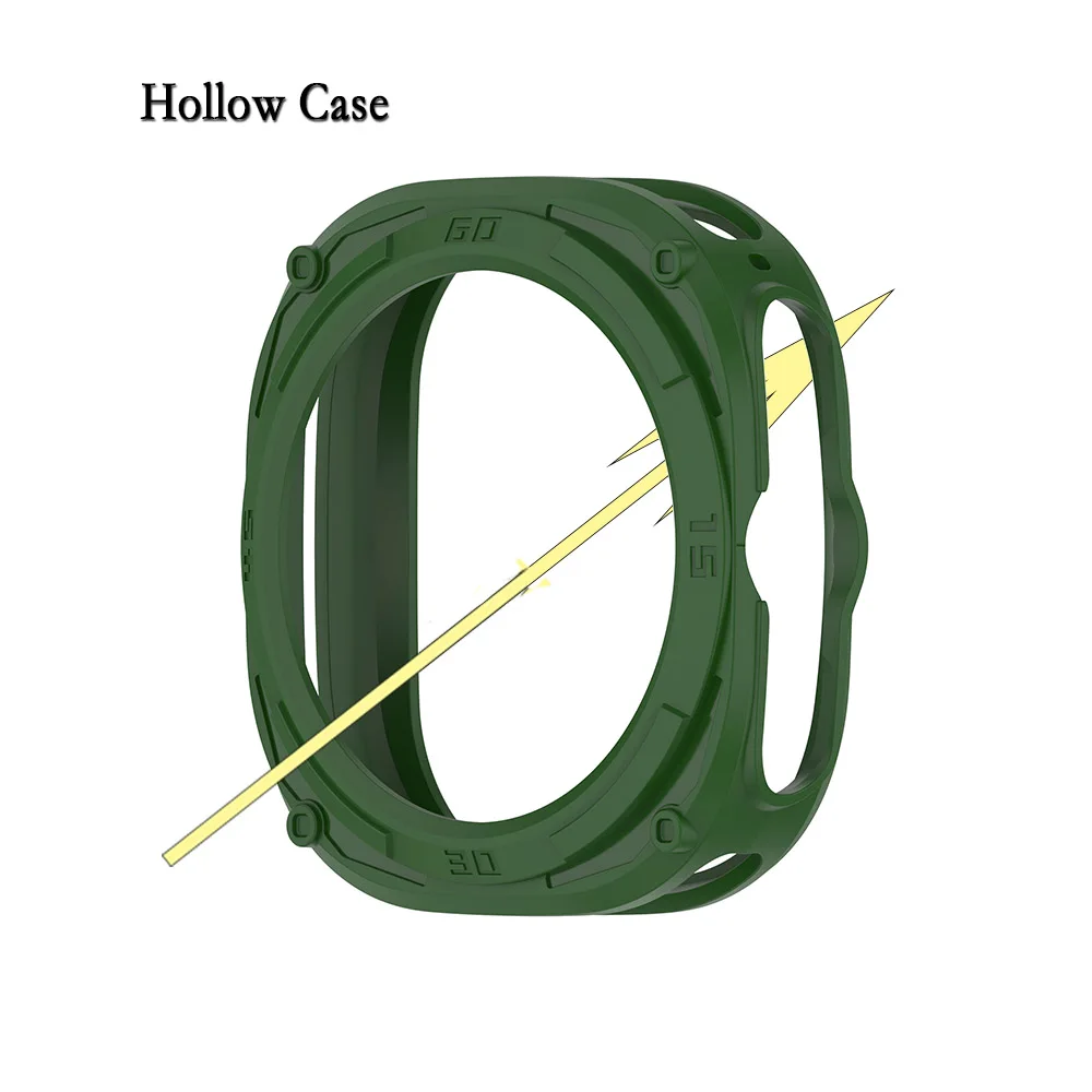 เคสป้องกันแบบกลวงสำหรับนาฬิกาซัมซุงอัลตร้า47มม. ฝาครอบ TPU ทนทานพร้อมอุปกรณ์ตกแต่งนาฬิกาสเกล