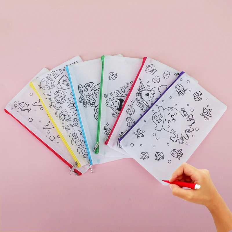 5 teile/satz Kinder Graffiti Tasche Zeichnung Spielzeug Frühe Bildung Pädagogisches Puzzle Spielzeug eltern-kind-Interaktion Lagerung Tasche TMZ