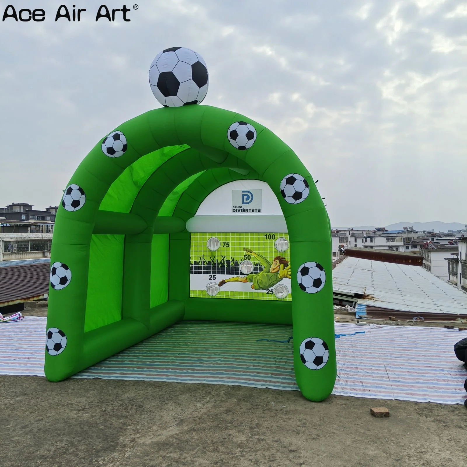 

Outdoor Inflatable Game for Carnival & Party Fun | Rental Sports Challenge for Adults & Kids | Inflatable Football Shooting Game