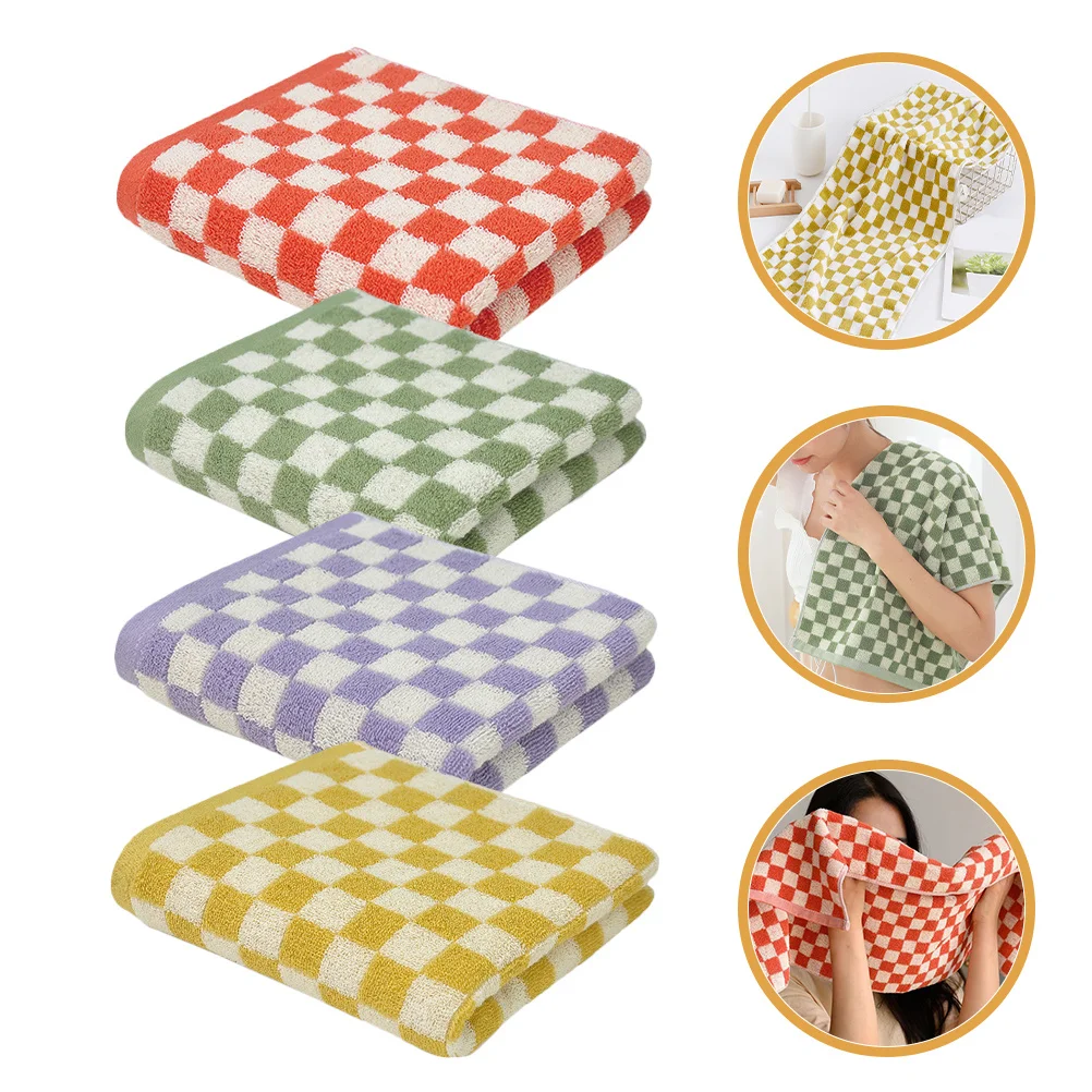 

4Pcs Soft Coral Fleece Towels Absorbent Fast Drying Washcloths for Face Body Bath Shower Gym Spa Household Use