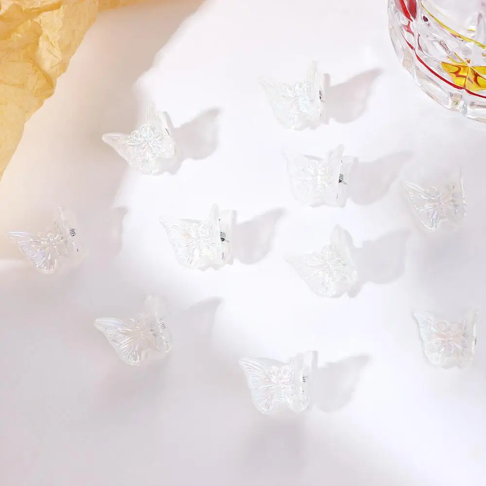 

Color Butterfly Resin Temperament Children Transparent Hair Claw Small Side Clip Korean Style Hair Clip Women Hair Accessories