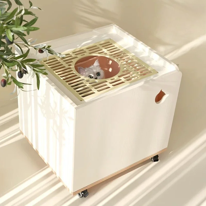 Cat toilet, top-entry zero with sand, small footprint and high value