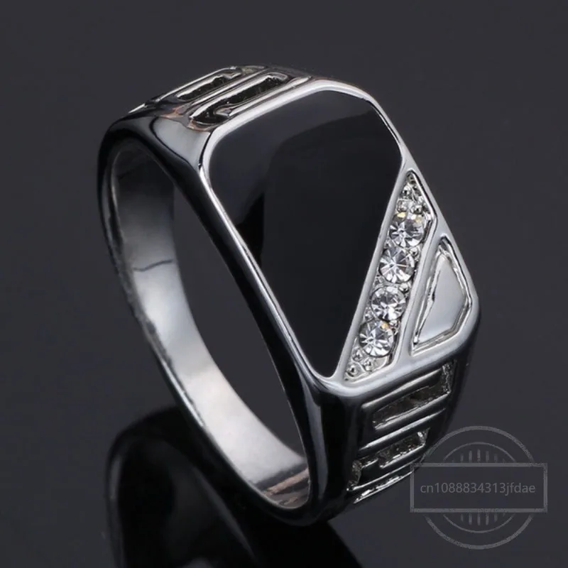 New Metal Glossy Rings for Men Geometric Width Signet Square Finger Punk Style Fashion Ring Jewelry Accessories Whole Sale