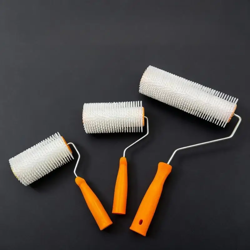 1 pièce 10/16/24CM Rouleau à pointes anti-mousse pour lissage de sols en latex, pour nivellement et application de peinture