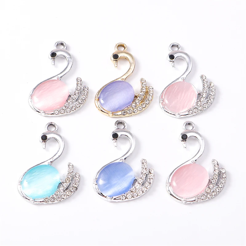 

Duarte 20Pcs/Lot Elegant Crystal Animal Swan Charms Pendants for Making Drop Earrings Necklaces DIY Crafts Jewelry Findings