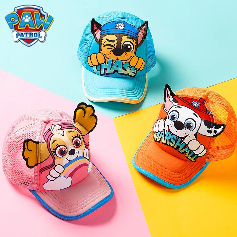 Genuine PAW Patrol Chase Skye Children Cartoon Baseball Cap Animation Boy Girl Summer Sunscreen Sun Hat Breathable Peaked Caps