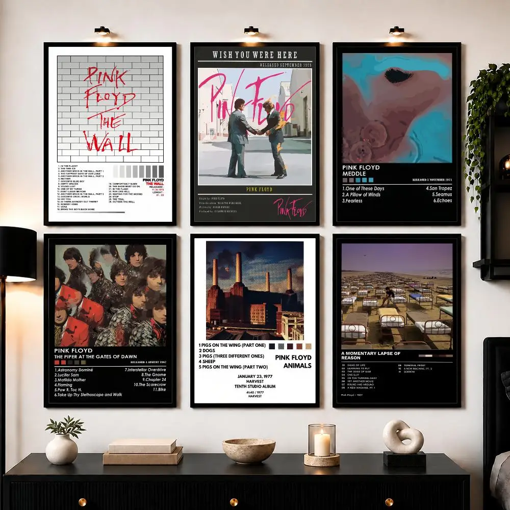 Band P_PinkS F_Floyd Poster Wall Art Sticker For Living Room Bedroom Bar Home Decor Mural Painting Decoration