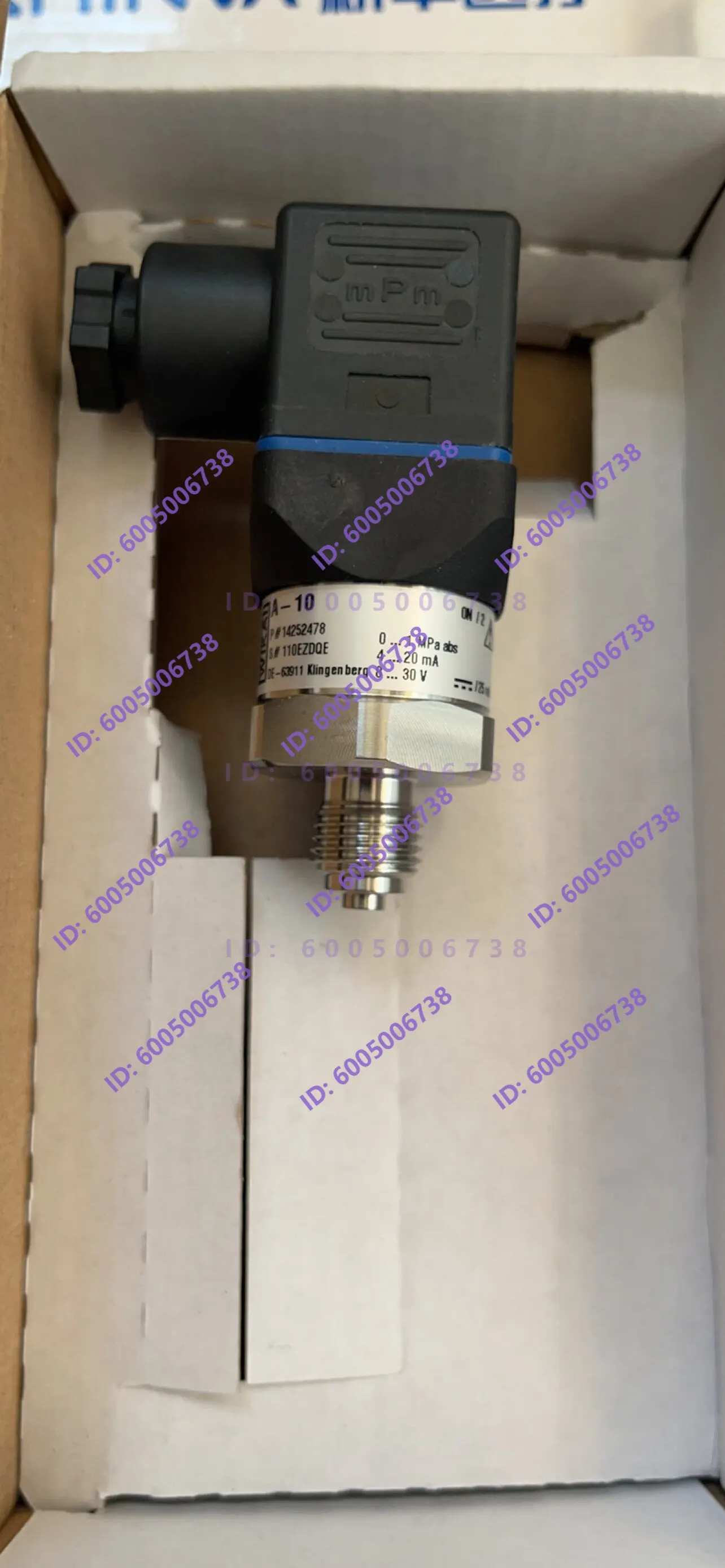 Steam Sterilizer Pressure Transmitter A - 10.0-10 bar.abs
