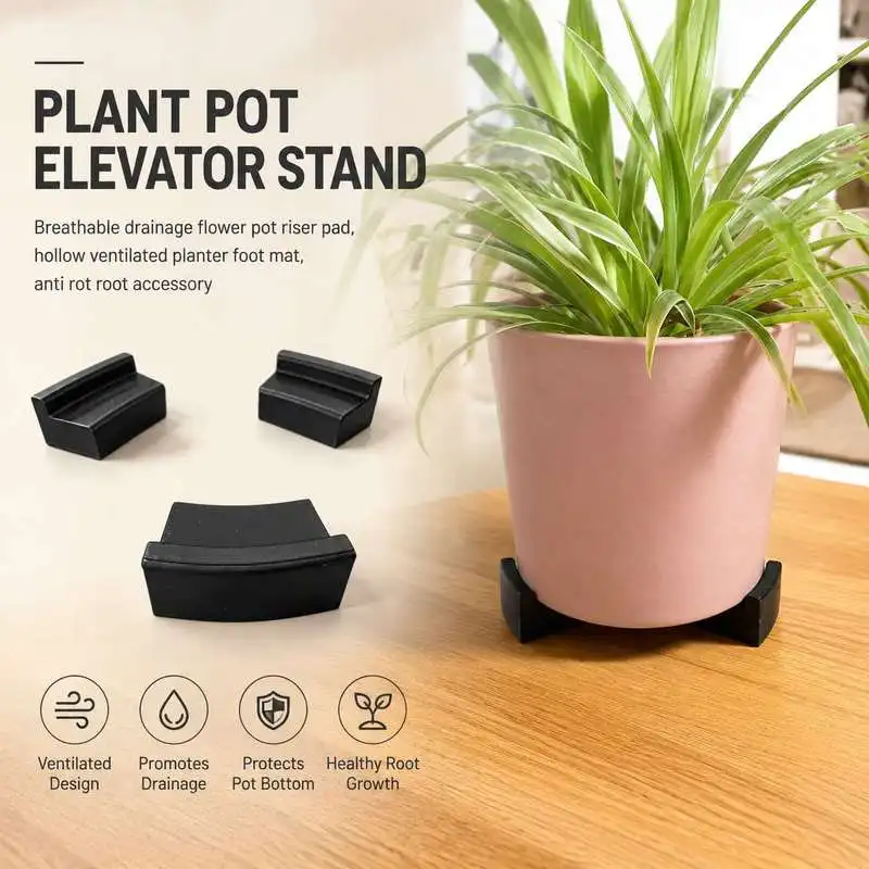 Ventilated Flower Pot Heightening Pad Hollow Plant Pot Riser Stand Drainage Planter Feet Mat Indoor Outdoor Gardening Root Care