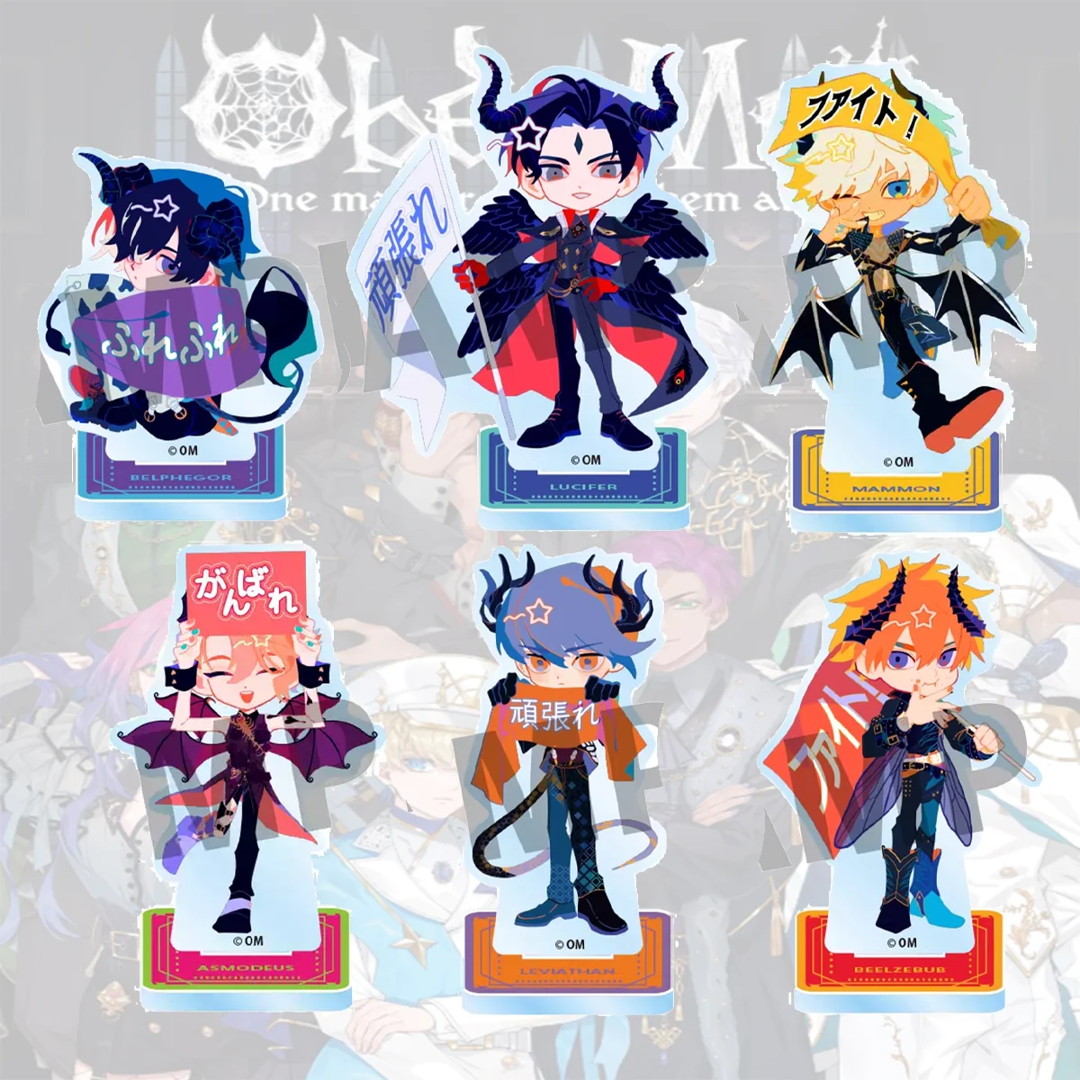 

Anime Obey Me! New 10cm Clear Acrylic Stand, Lucifer, Easter desktop decor for home, office, gaming desk keychain