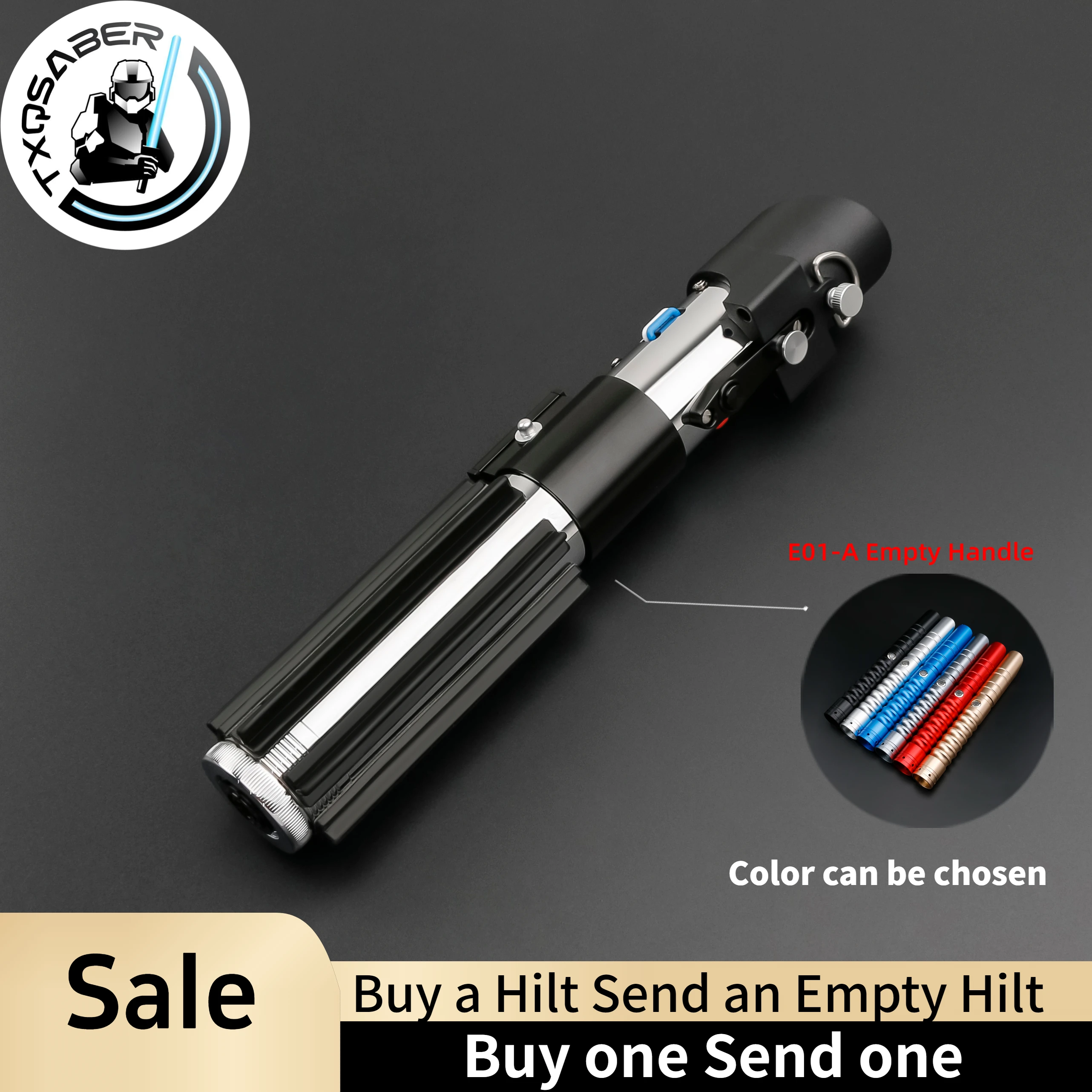 

TXQSABER Lightsaber Vader Series SDRGB Pixel Laser Sword no Blade Metal Handle Smooth Swing Blaster Lightsword for Cosplay Adult