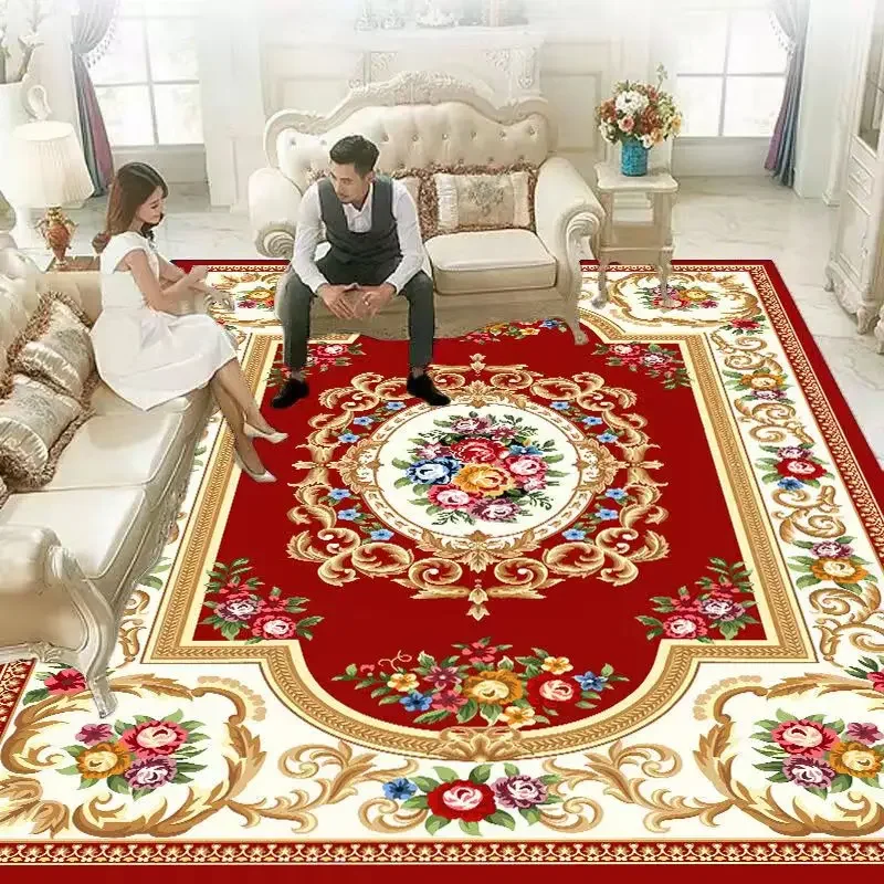 

Luxury European Living Room Carpet Household Bedroom Rugs Large Area Conference Room Mat Bedroom Decor Modern Lounge Rug Doormat