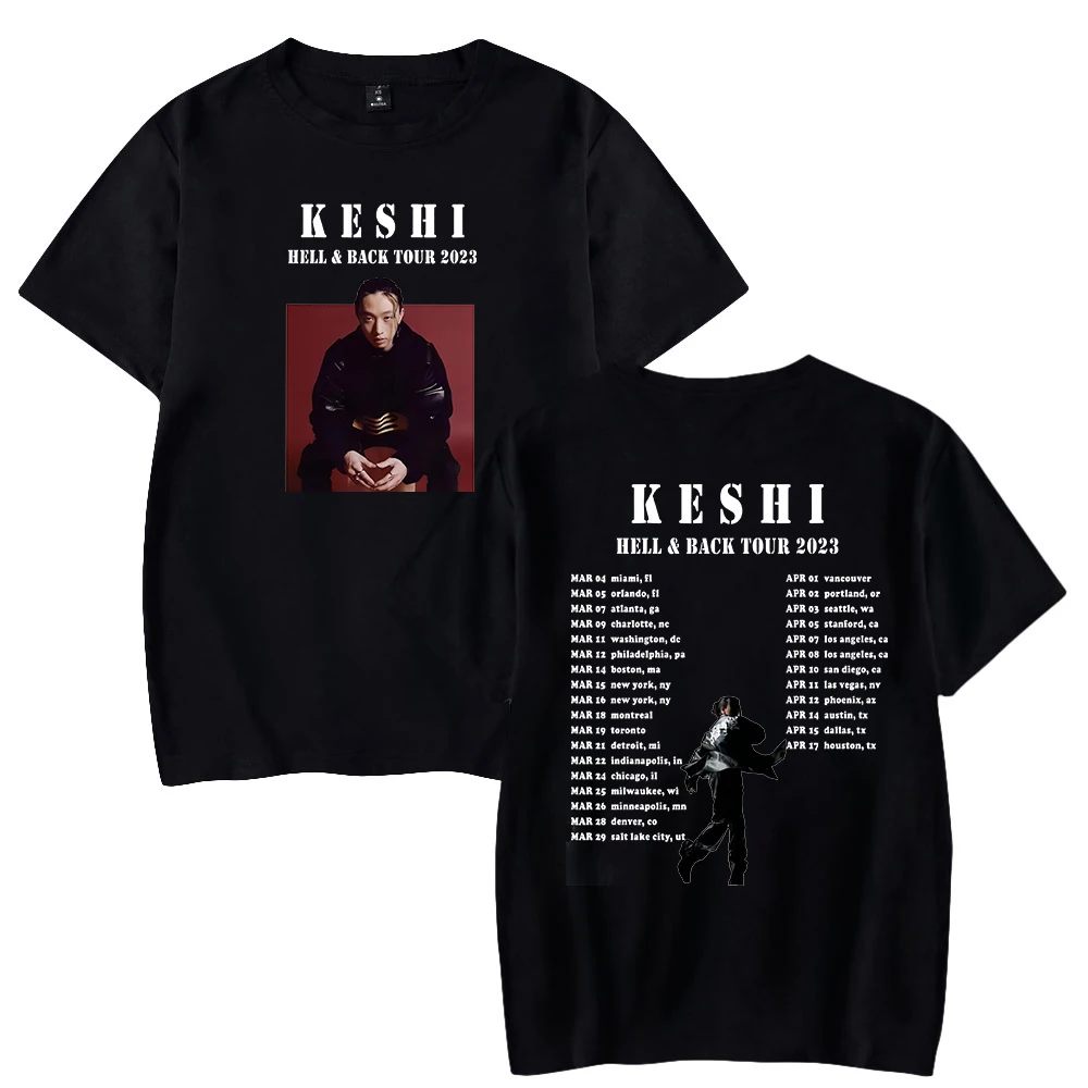 Keshi Hell & Black Tour Merch camiseta para homens e mulheres, camiseta de manga curta, Harajuku Streetwear, camiseta gola redon