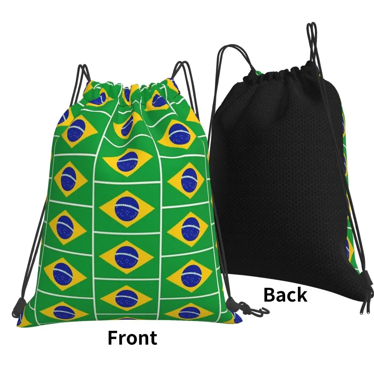 Brazil National Flag Backpacks Multi-function Drawstring Bags Sports Bag Book Bags for Man Woman Students