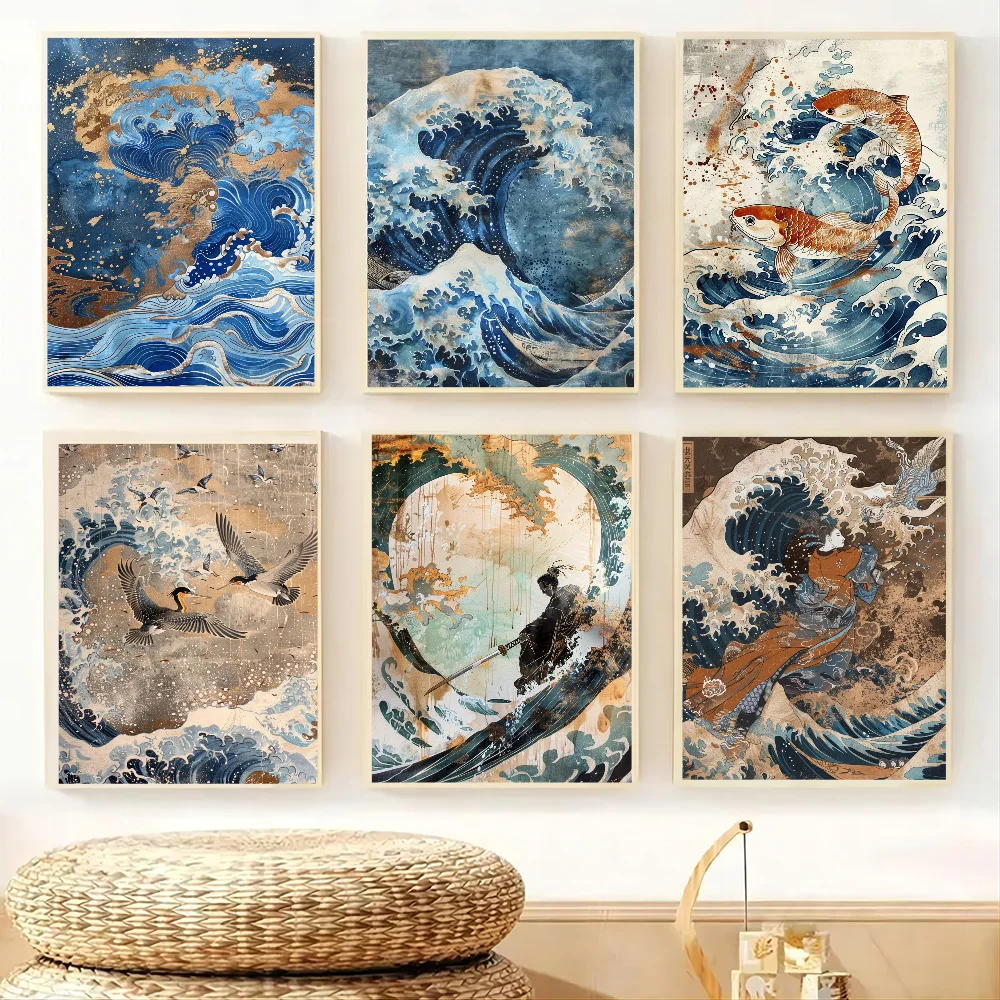1 Stück rahmenloser Posterdruck im japanischen Stil, Papierdruck, für Zuhause, Wohnzimmer, Schlafzimmer, Eingang, Bar, Restaurant, Café, Kunstdekoration
