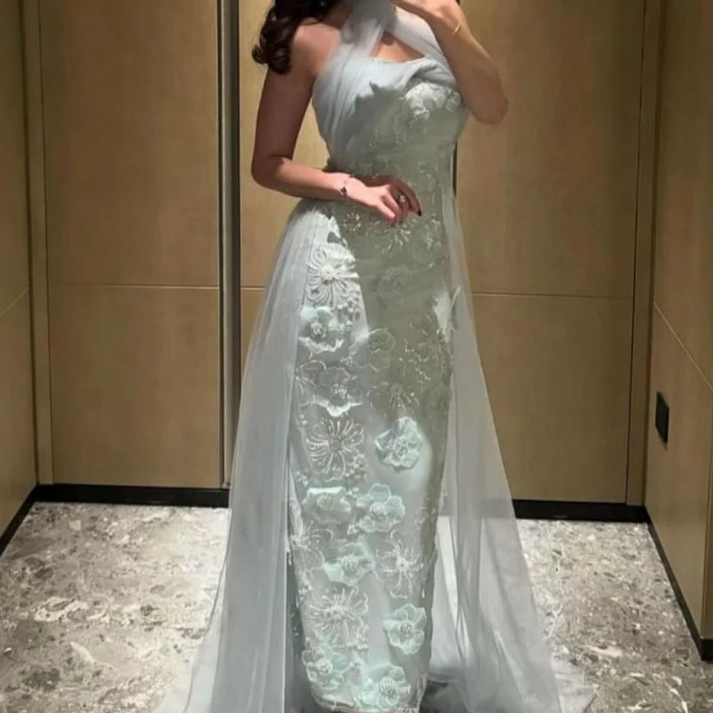 

CustomizedElegant Luxury Evening Dress 2024 Crisscross Halter Appliques Sleeveless Shawl Floor Boat Neck Straight Strapless Brid