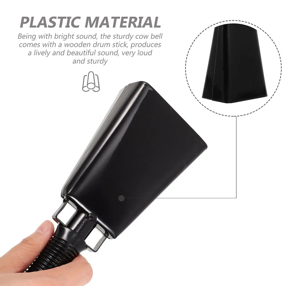 

2 Pcs Sound Generator Bull Bell Cheering Hand Metal Cowbell with Handles Supplies Safe Music Toy Decorative Non-damaging