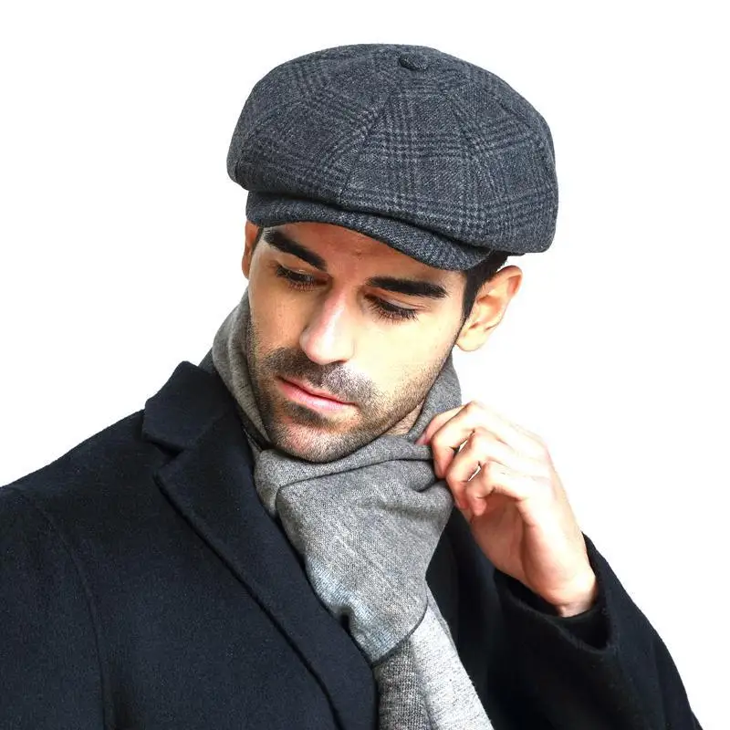 Oohmy Männer klassische Newsboy Gatsby Hut für kleinen Kopf und großen Kopf Oversize Plus Size Blend Wolle Vintage Flat Ivy Cabbie Cap Geschenke – Detail 4