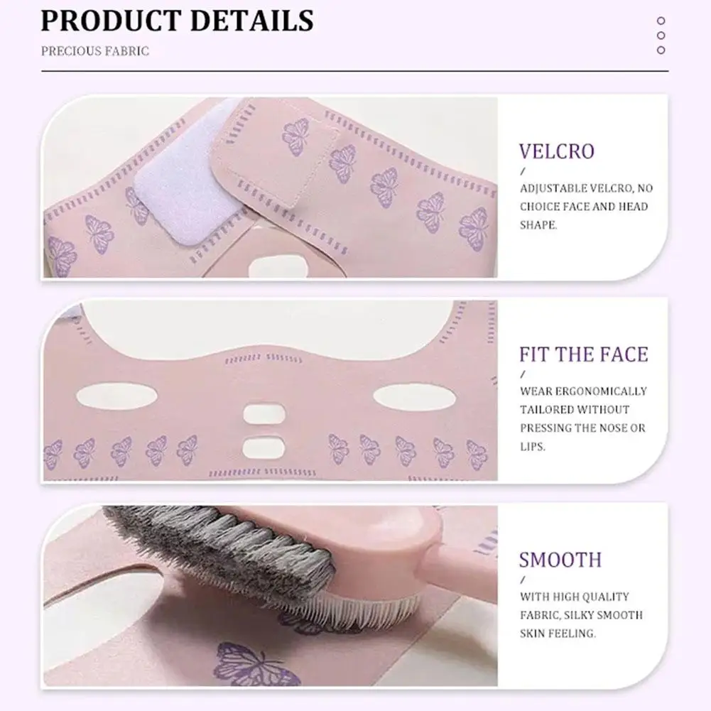 Banda facial en V transpirable, mascarilla facial delgada para Realce de mejillas, Reduce la papada doble, vendaje moldeador de línea en V,