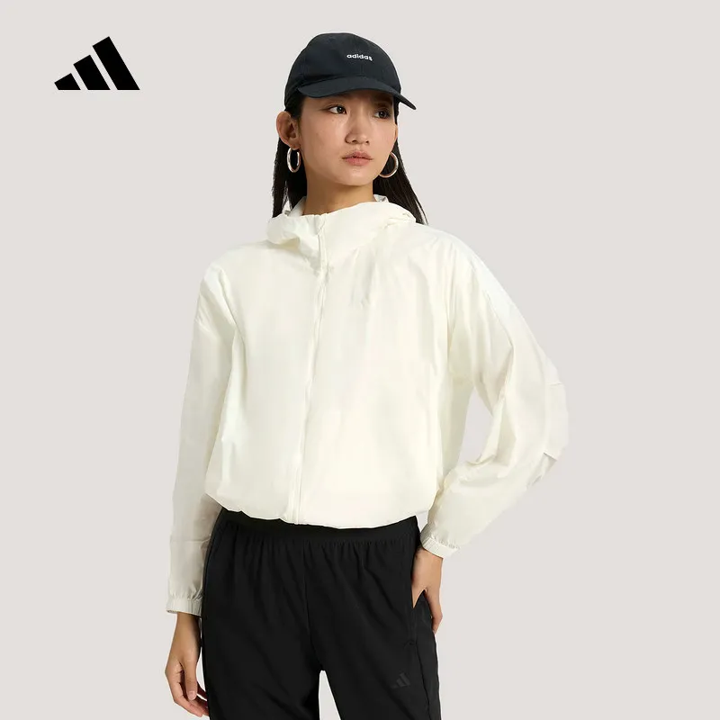 adidas Detachable Hood Woven Jacket Spring Two Ways Wear Light Wind Block CoatKS2861 1PCS