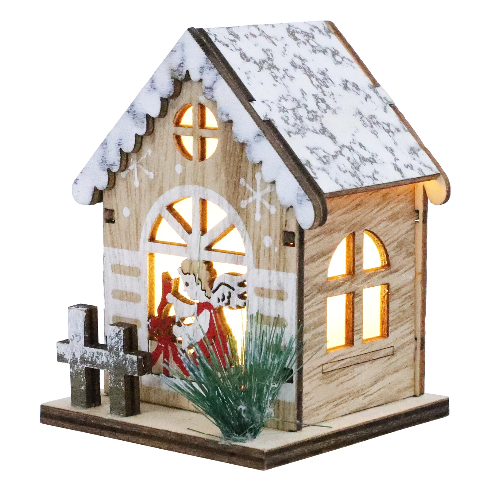 ديكور منزل خشبي متوهج Led زخرفة عيد الميلاد الصغيرة حرف خشبية مضيئة للمنزل بار مطعم متجر حفلة عيد الميلاد