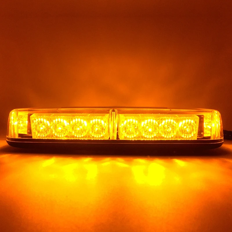 12V LED Short Long Row Roof Strobe Police Flashing Truck Warning Light Emergency Traffic Magnetic Ceiling Fog Alarm Lamp for Car