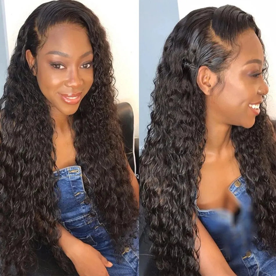 360 Full Lace Wig Human Hair Pre Plucked 13x4 Lace Frontal Wigs For Women 13x6 HD Lace Front Wig Deep Curly Water Wave