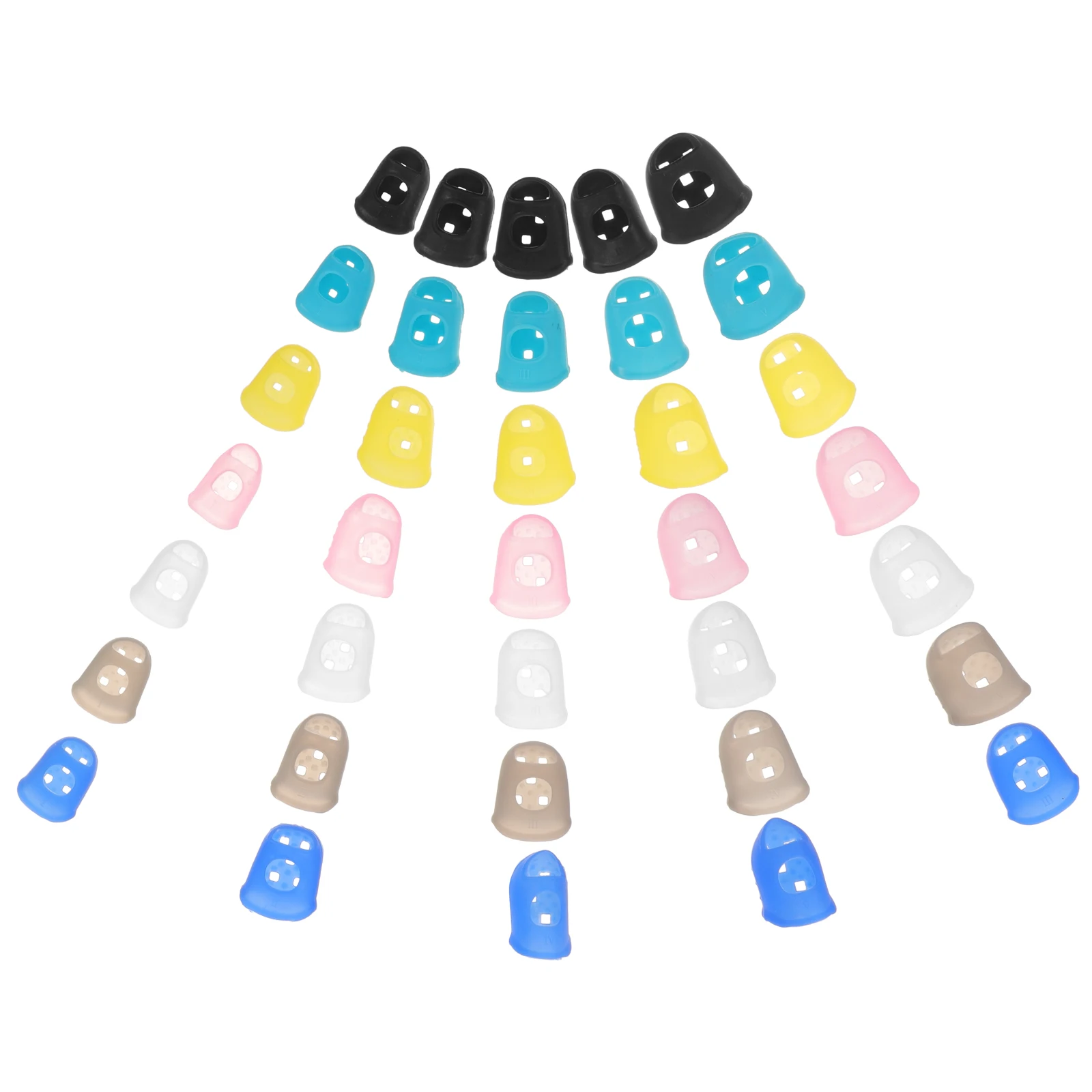 

35pcs Guitar Finger Protectors Silicone Fingertip Protectors For Beginners Finger Caps Multiple Colors Comfortable Fit Bass