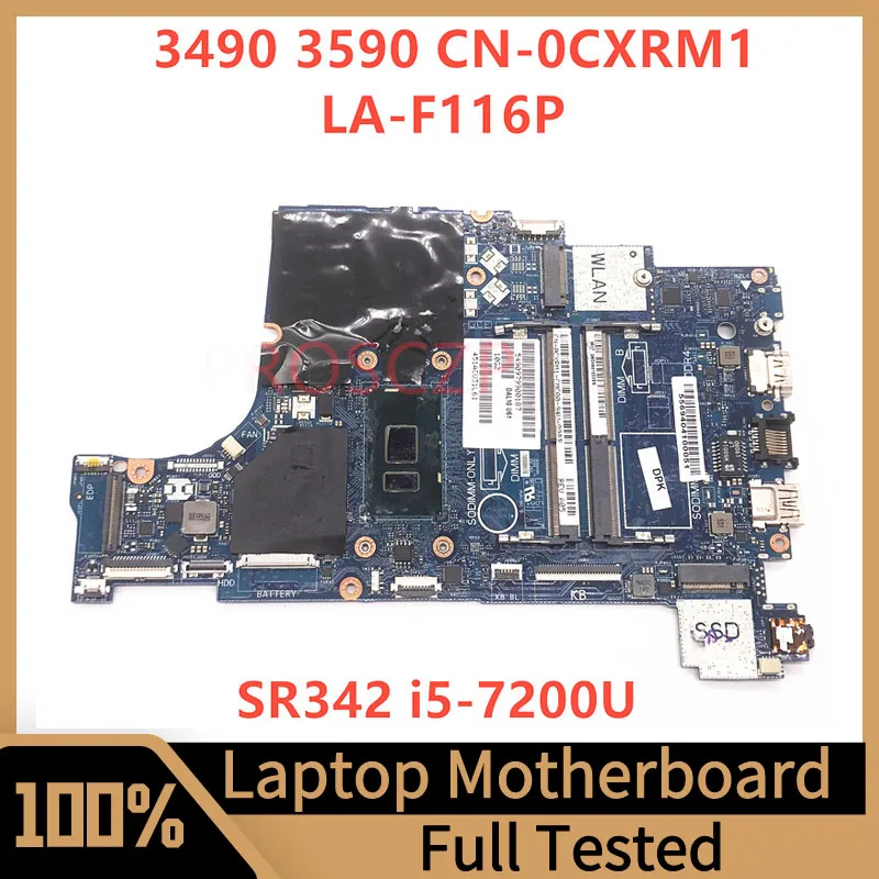 

CN-0CXRM1 0CXRM1 CXRM1 Mainboard For DELL Latitude 3490 3590 Laptop Motherboard LA-F116P With SR342 I5-7200U CPU 100%Full Tested