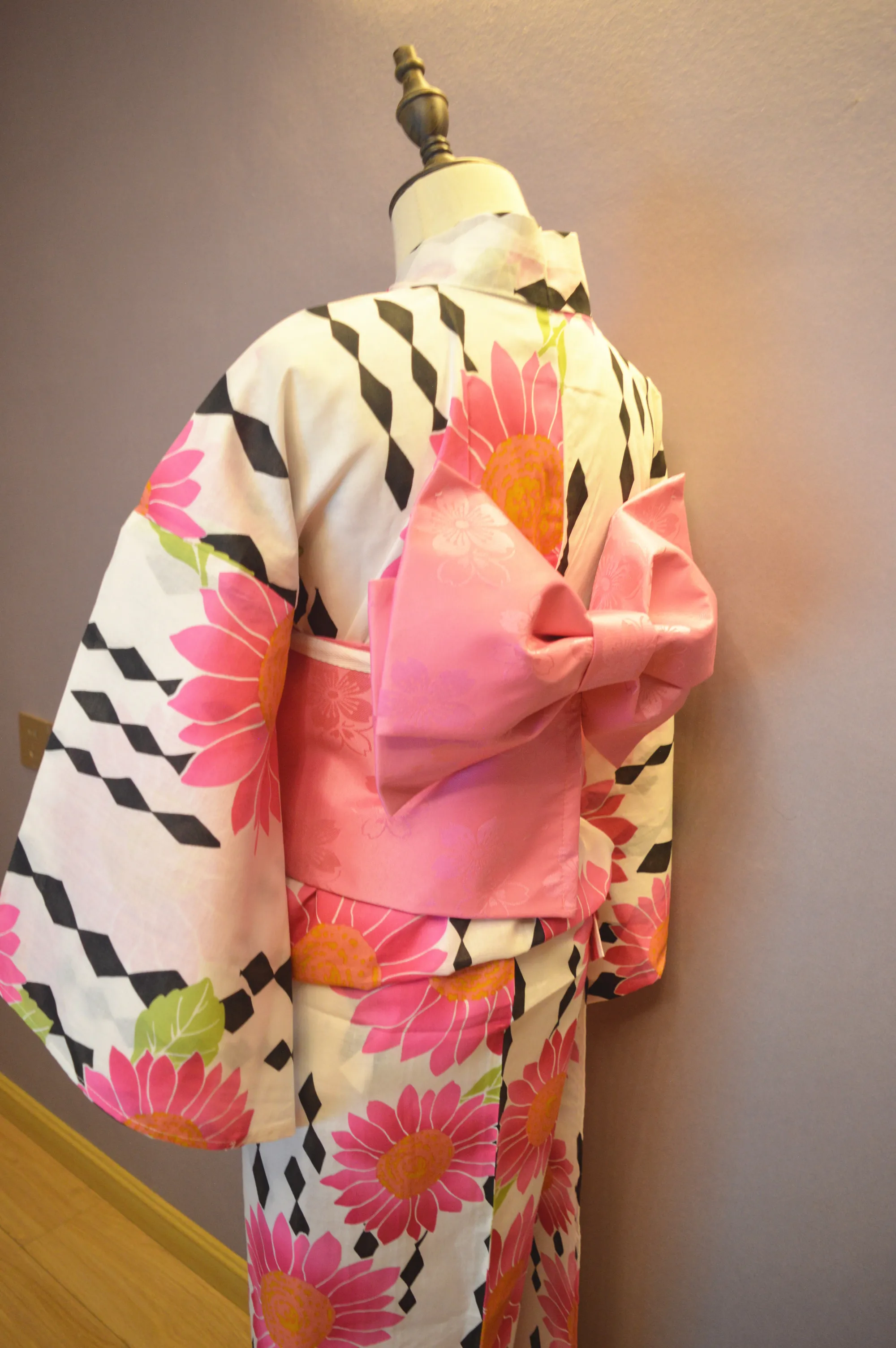 YUKATA-quimono japonês de algodão para senhoras, girassol tradicional, 160cm, meninas adolescentes, novo estilo